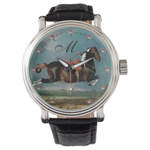 The Piebald Horse Cehero Rearing Monogram Watch