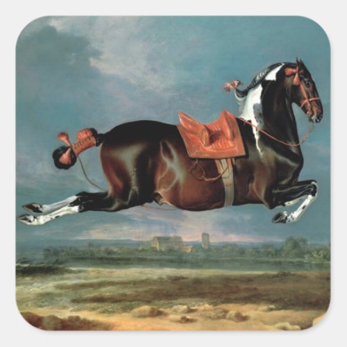 The Piebald Horse Cehero Rearing Square Sticker