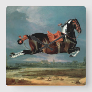 The Piebald Horse "Cehero' Rearing Square Wall Clock