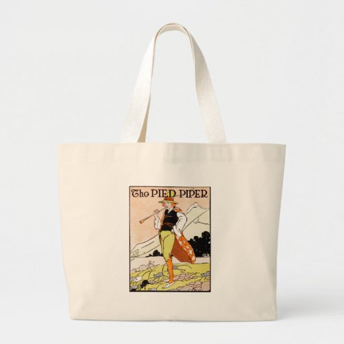 The Pied Piper Childrens Nursery Large Tote Bag