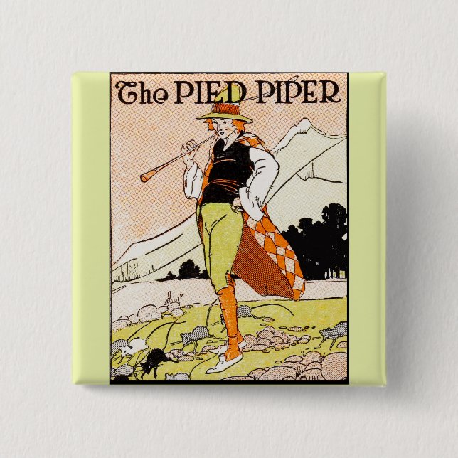The Pied Piper Children's Nursery Pinback Button (Front)