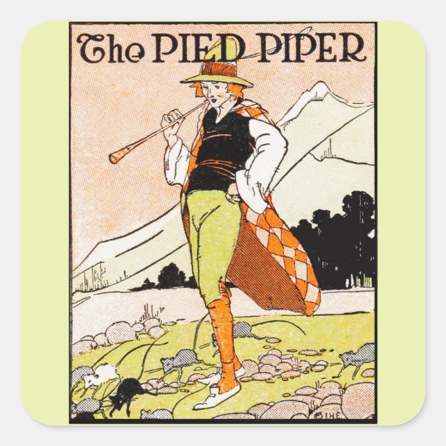 The Pied Piper Children's Nursery Square Sticker (Front)