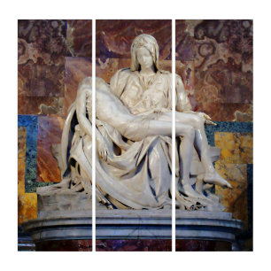 The Pieta by Michelangelo Acrylic Triptych