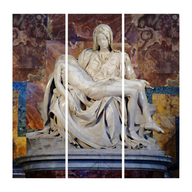 The Pieta by Michelangelo Acrylic Triptych (Front)