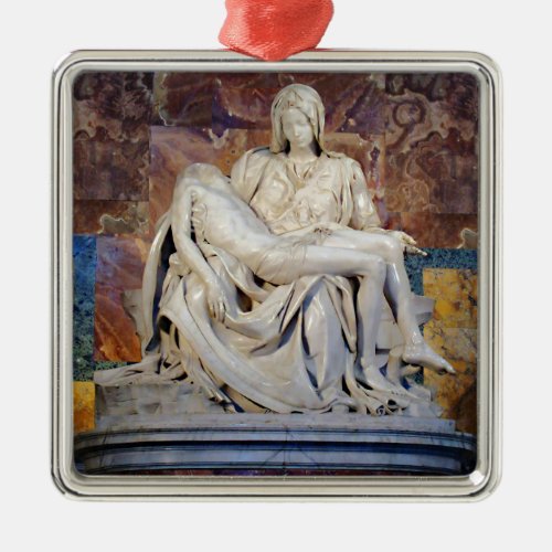 The Pieta by Michelangelo Metal Ornament