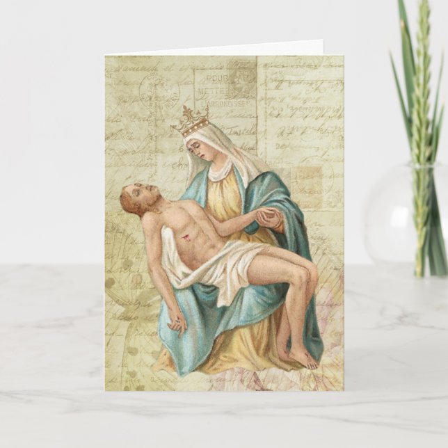 The Pieta Mary and Jesus Religious Christian Card (Front)