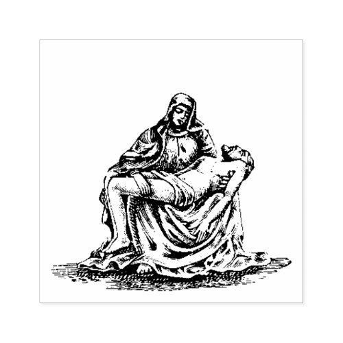 The Pieta Sorrowful Mary and Jesus Good Friday Rubber Stamp
