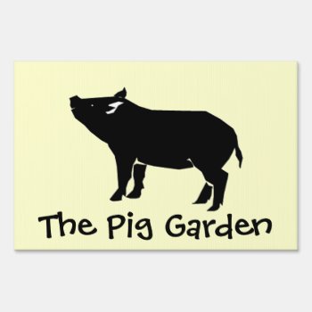 The Pig Garden Lawn Sign by ThePigPen at Zazzle