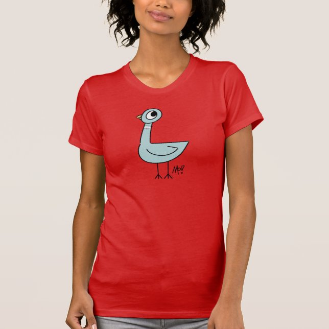 The Pigeon Classic Women's Slim Fit Red T-Shirt (Front)