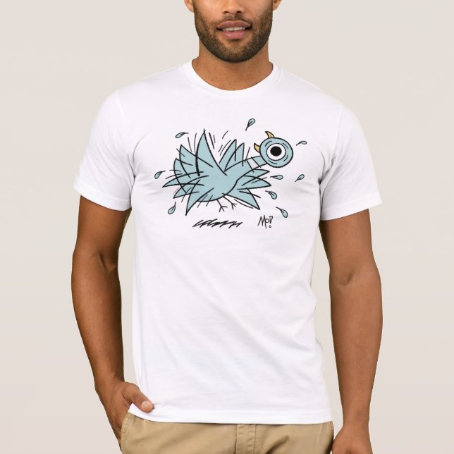 The Pigeon Freak Out Men's White T-Shirt (Front)