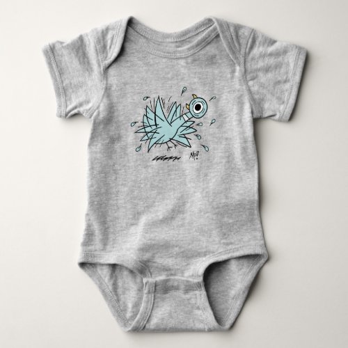 The Pigeon Freakout Baby Grey Baby Bodysuit