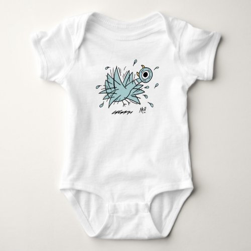 The Pigeon Freakout Baby White Bodysuit