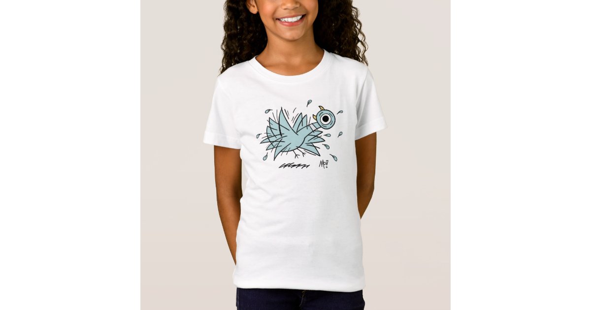 The Pigeon Freakout Girl's White T-Shirt