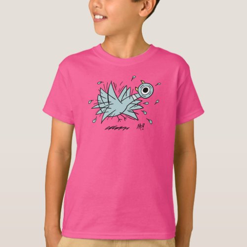 The Pigeon Freakout Kids Pink T_Shirt