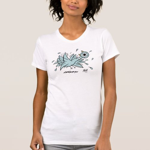 The Pigeon Freakout Womens Slim Fit White T_Shirt
