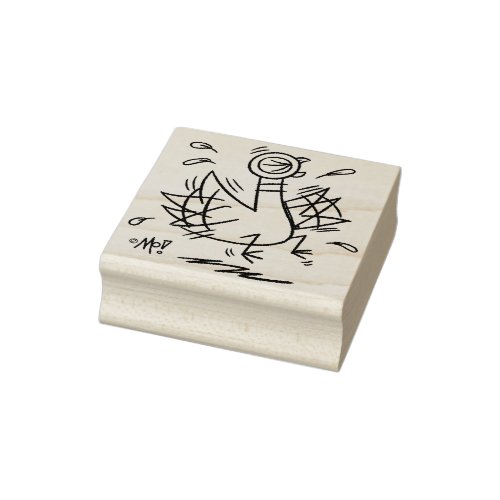 The Pigeon Freakout Wood Art Stamp