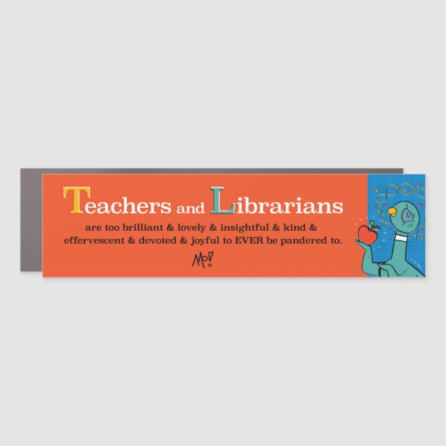 The Pigeon Teachers and Librarians Car Magnet (Front)