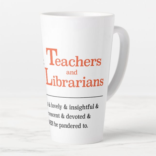 The Pigeon Teachers and Librarians Latte Mug (Right Angle)