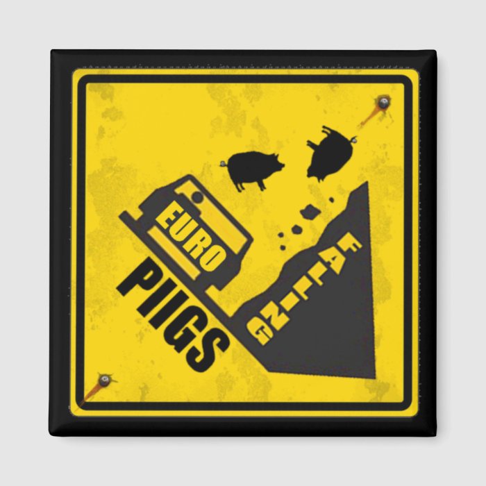 The Pigs are Falling Refrigerator Magnet