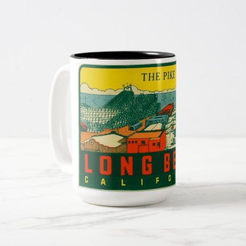 The Pike Cyclone Roller Coaster Long Beach Cali   Two_Tone Coffee Mug