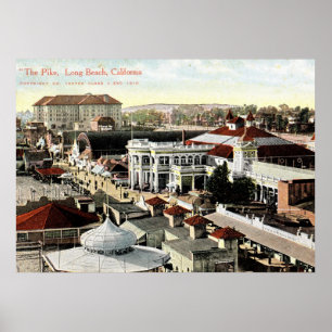 The Pike, Long Beach, California 1910 Vintage Poster
