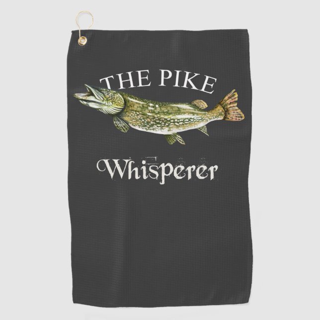 The Pike Whisperer Dark Fishing Towel (Front)