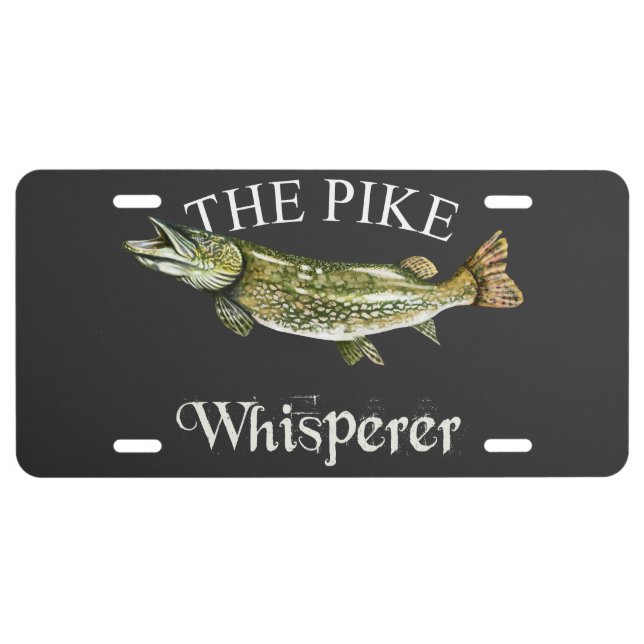 The Pike Whisperer Dark License Plate (Front)