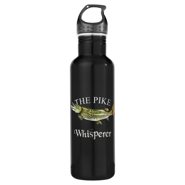 The Pike Whisperer Dark Stainless Steel Water Bottle (Front)