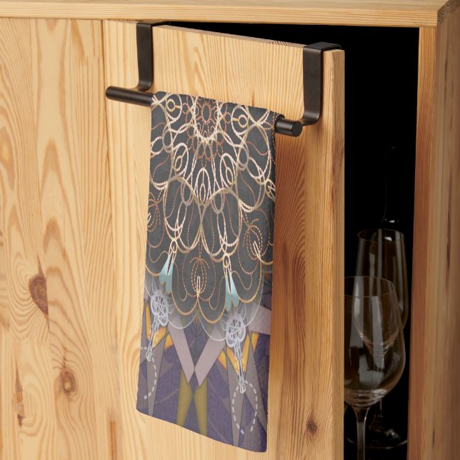 The pillared thread tie-in purpura refraction kitchen towel (Thirds Fold)
