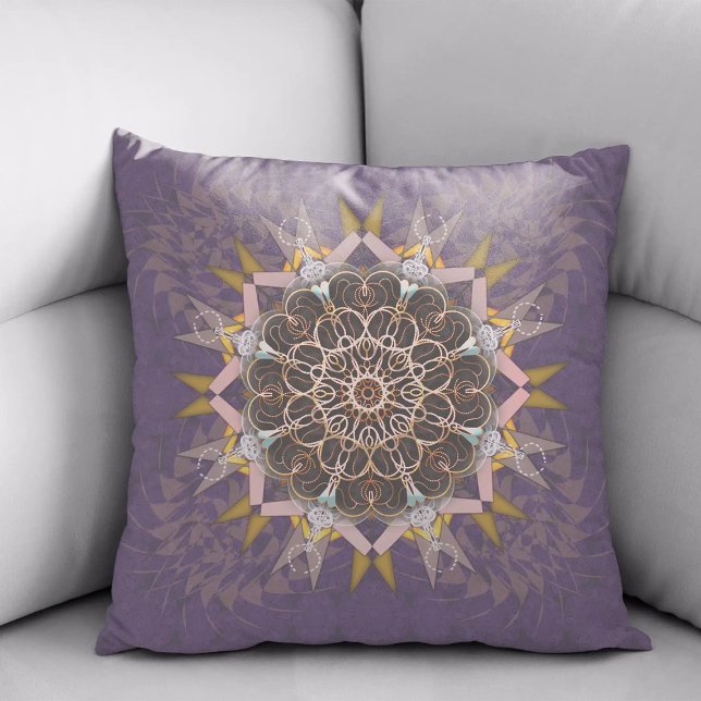 The pillared thread tie-in purpura refraction throw pillow (Creator Uploaded)