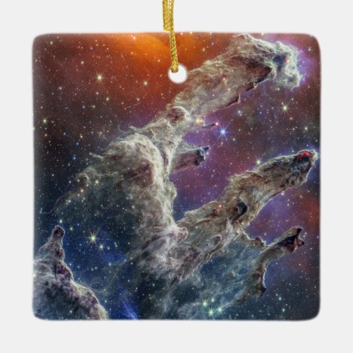 The Pillars of Creation  MIRI  NIRCam  JWST Ceramic Ornament