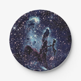 The Pillars of Creation Nebula Blue Paper Plates