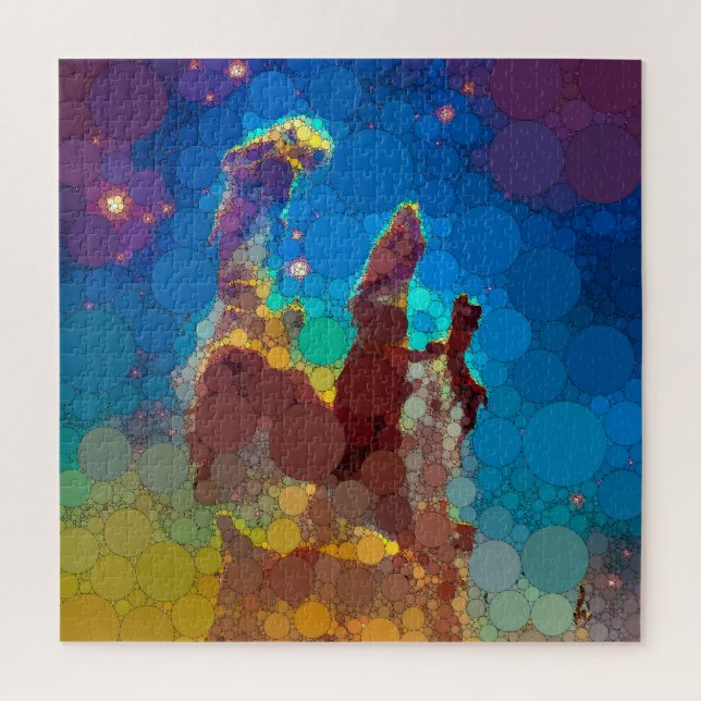 The Pillars of Creation, Nebula of the Eagle, Dots Jigsaw Puzzle (Vertical)