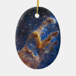 The Pillars of Creation   NIRCam   JWST Ceramic Ornament