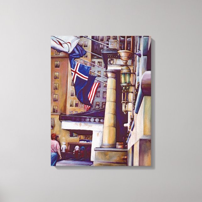 The Pillars Of The Plaza Hotel, New York City Canvas Print (Front)