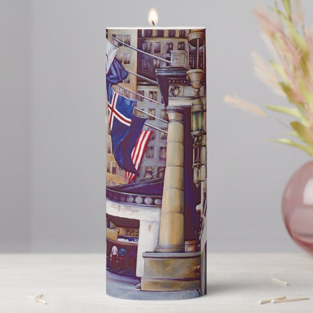 The Pilliars of the Plaza Hotel, New York City Pillar Candle (In Situ)