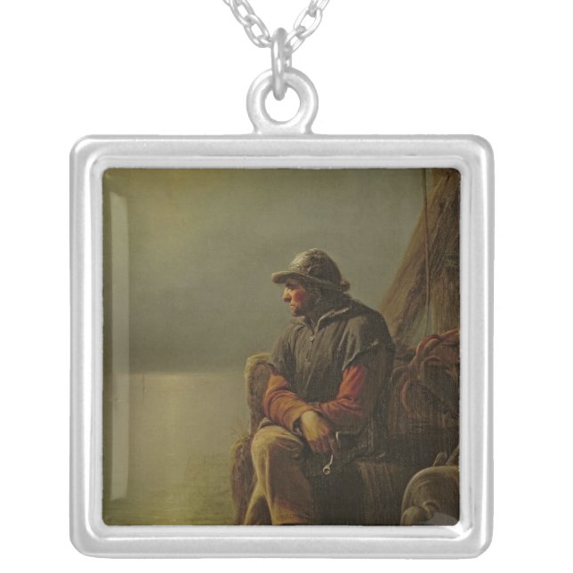 The Pilot Keeps Watch, 1851 Silver Plated Necklace (Front)
