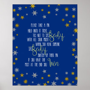 The Pin Game Little Star Baby Shower Poster