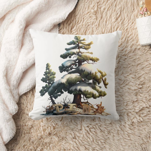 The pine tree  throw pillow (Blanket)