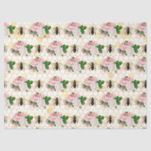 The Pink and Gold Bee Series Design 17 Tissue Pape