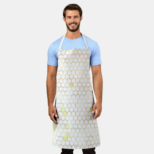 The Pink and Gold Bee Series Design 6  Apron (Worn)