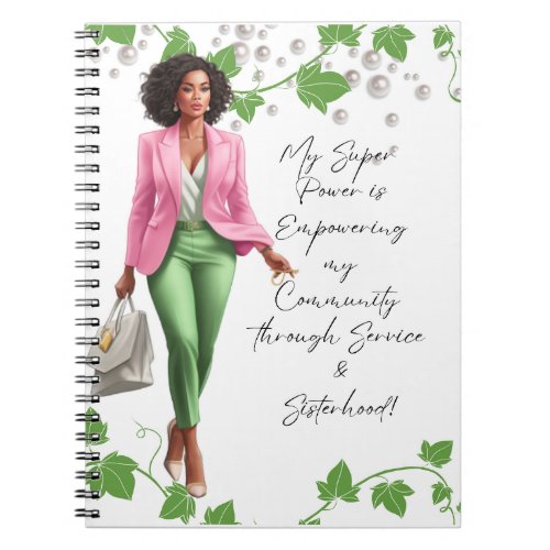 The Pink and Green Boss Lady Notebook