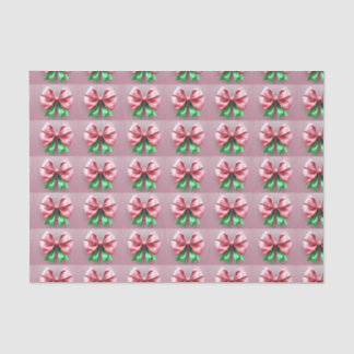 The Pink and Green Christmas Bow Tissue Paper