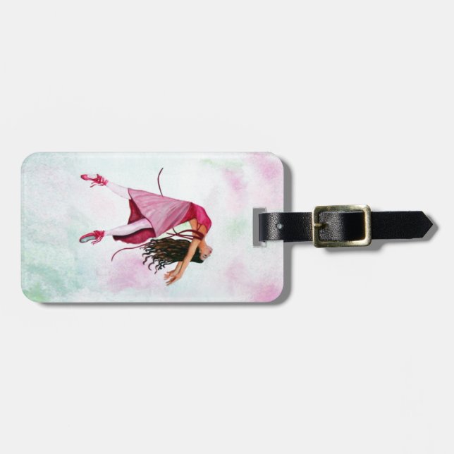 The Pink Ballerina Luggage Tag (Front Horizontal)