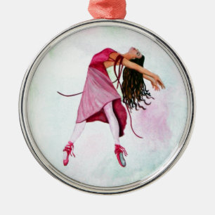 The Pink Ballerina Metal Ornament