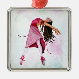 The Pink Ballerina Metal Ornament