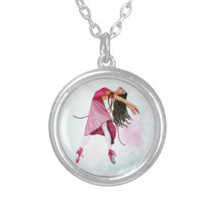 The Pink Ballerina Silver Plated Necklace