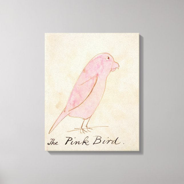 The Pink Bird, from 'Sixteen Drawings of Comic Bir Canvas Print (Front)