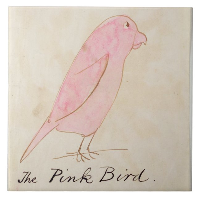 The Pink Bird, from 'Sixteen Drawings of Comic Bir Ceramic Tile (Front)