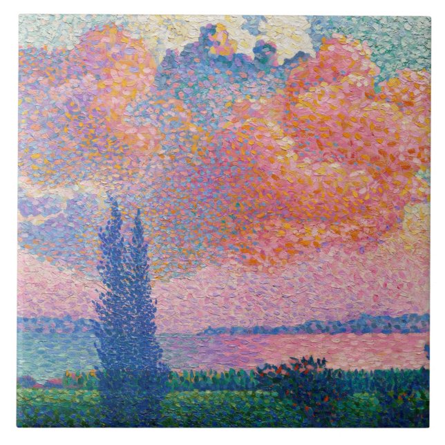 The Pink Cloud, painting by Henri-Edmond Cross Ceramic Tile (Front)